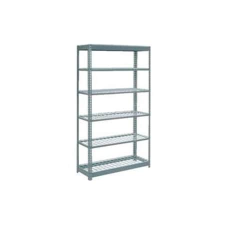 Global Equipment Heavy Duty Shelving 48"W x 12"D x 96"H With 6 Shelves - Wire Deck - Gray 717456